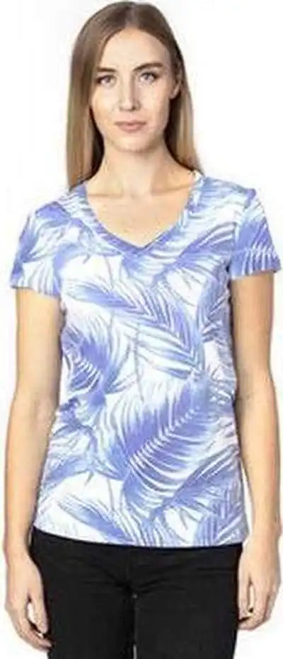 Threadfast Apparel 200rv Ladies’ Ulightimate V-neck T-shirt - Palm Paradise