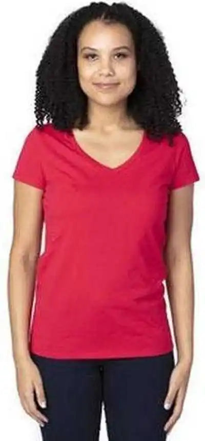 Threadfast Apparel 200rv Ladies’ Ulightimate v Neck t Shirt Red