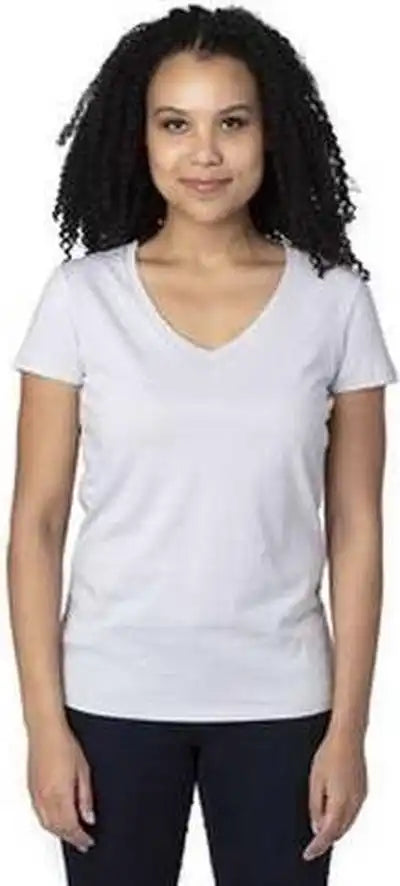 Threadfast Apparel 200rv Ladies’ Ulightimate V-neck T-shirt - Silver