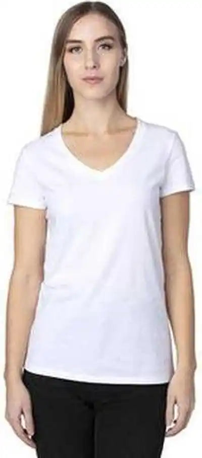 Threadfast Apparel 200rv Ladies’ Ulightimate V-neck T-shirt - White