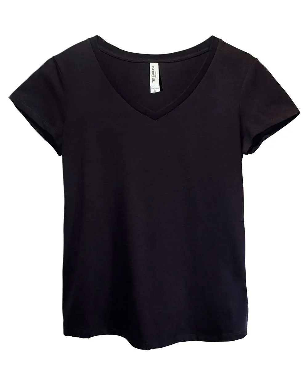 Threadfast Apparel 200rv Women’s Ultimate Cvc V-neck T-shirt - Black - s