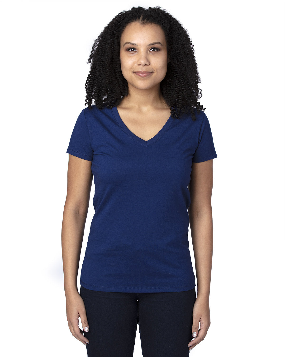 Threadfast Apparel 200rv Women’s Ultimate Cvc V-neck T-shirt - Navy