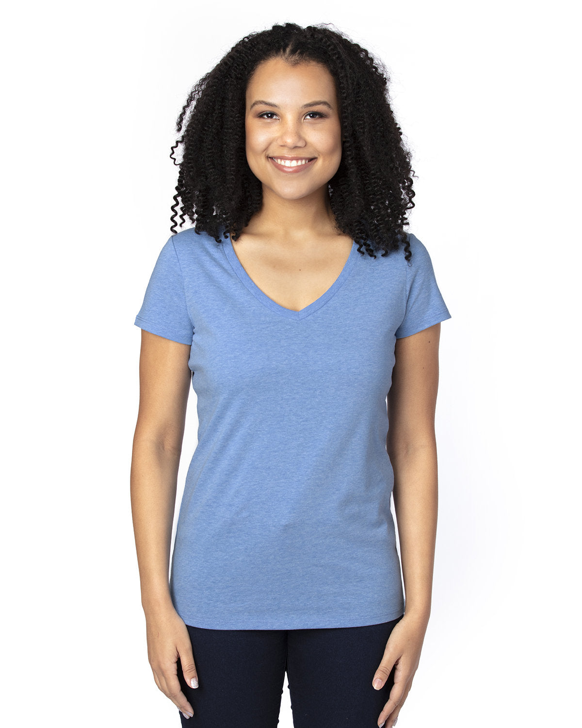 Threadfast Apparel 200rv Women’s Ultimate Cvc V-neck T-shirt - Royal Heather