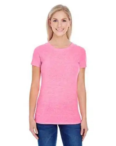Threadfast Apparel 202a Ladies’ Triblend Short-sleeve T-shirt - Neon Pink Tribendld