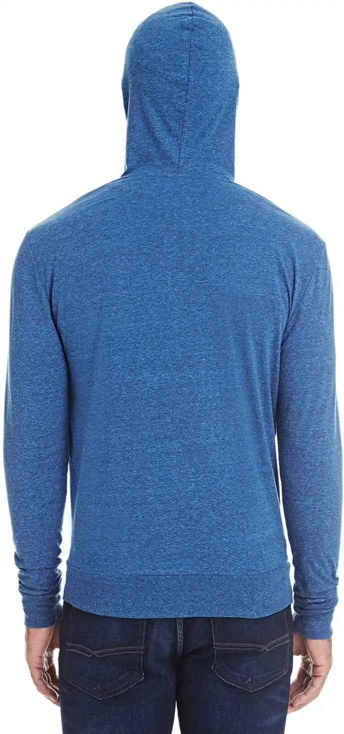 Threadfast Apparel 302z Unisex Triblend Full-zip Light Hoodie - Royal Black