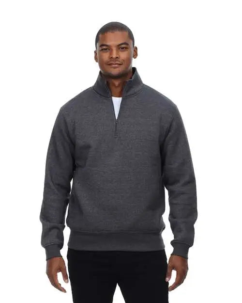 Threadfast Apparel 320q Ultimate Fleece Quarter-zip Sweatshirt - Charcoal Heather - Charcoal Heather / Xs