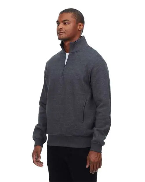 Threadfast Apparel 320q Ultimate Fleece Quarter-zip Sweatshirt - Charcoal Heather - Charcoal Heather / Xs