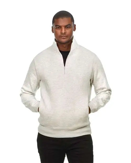 Threadfast Apparel 320q Ultimate Fleece Quarter-zip Sweatshirt - Oatmeal Heather - Oatmeal Heather / Xs