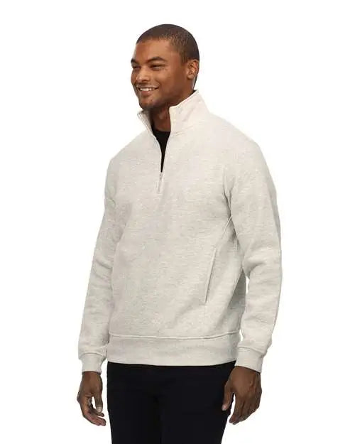 Threadfast Apparel 320q Ultimate Fleece Quarter-zip Sweatshirt - Oatmeal Heather
