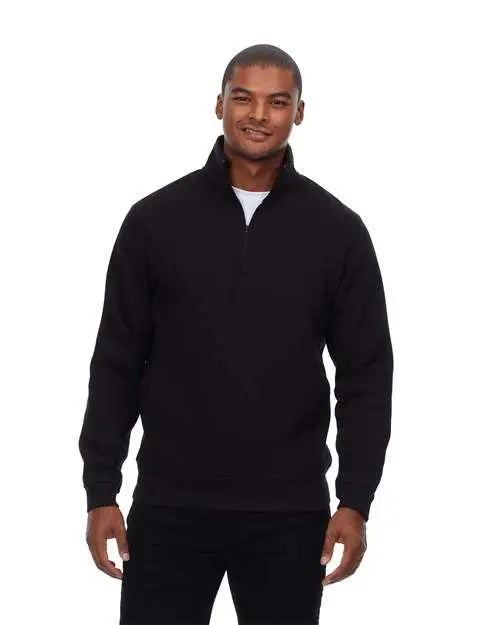 Threadfast Apparel 320q Ultimate Fleece Quarter-zip Sweatshirt - Black - Black / Xs