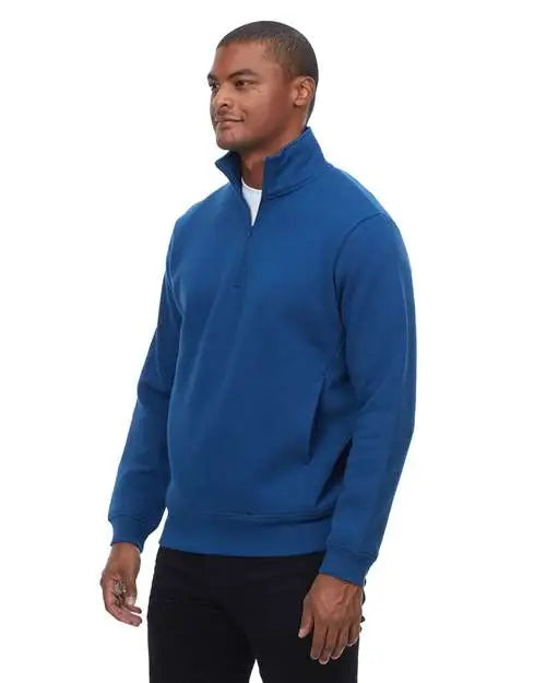 Threadfast Apparel 320q Ultimate Fleece Quarter-zip Sweatshirt - Navy