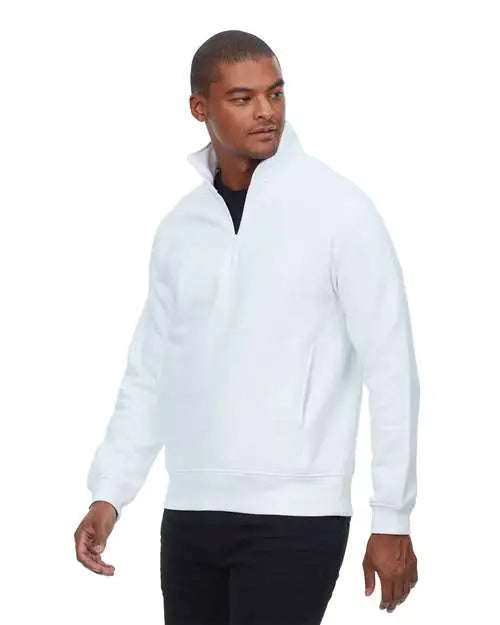 Threadfast Apparel 320q Ultimate Fleece Quarter-zip Sweatshirt - White