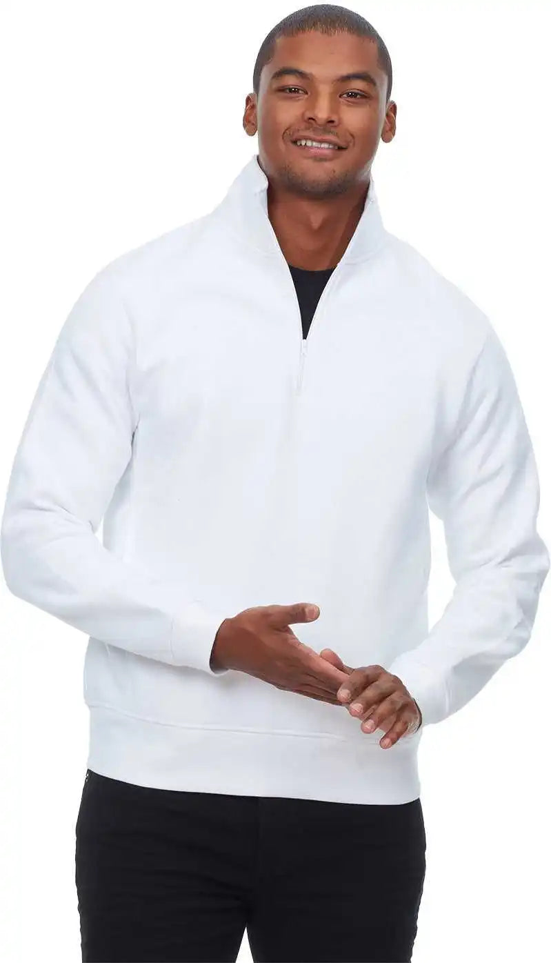 Threadfast Apparel 320q Unisex Ultimate Fleece Quarter-zip Sweatshirt - White