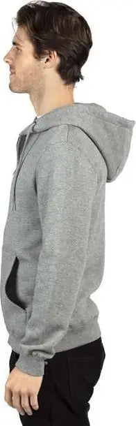 Threadfast Apparel 320z Fleece Full-zip Hooded Sweatshirt - Heather Grey - Gray / Xs