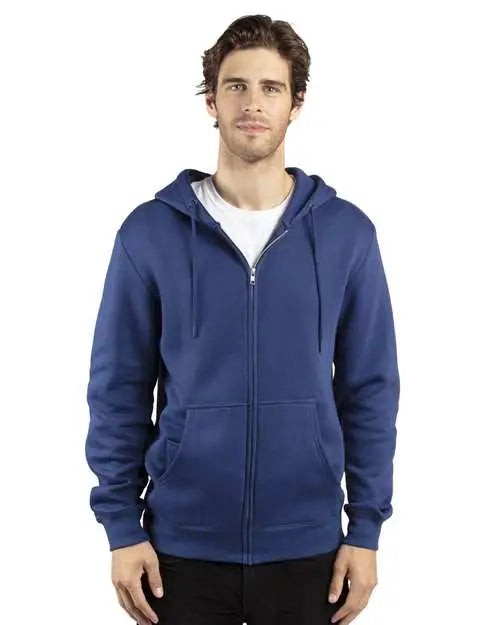 Threadfast Apparel 320z Fleece Full-zip Hooded Sweatshirt - Navy - Xs
