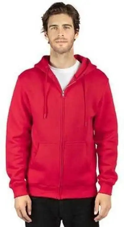 Threadfast Apparel 320z Unisex Ulightimate Fleece Full Zip Hooded Sweatshirt Red