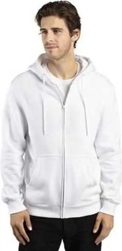 Threadfast Apparel 320z Unisex Ulightimate Fleece Full-zip Hooded Sweatshirt - White
