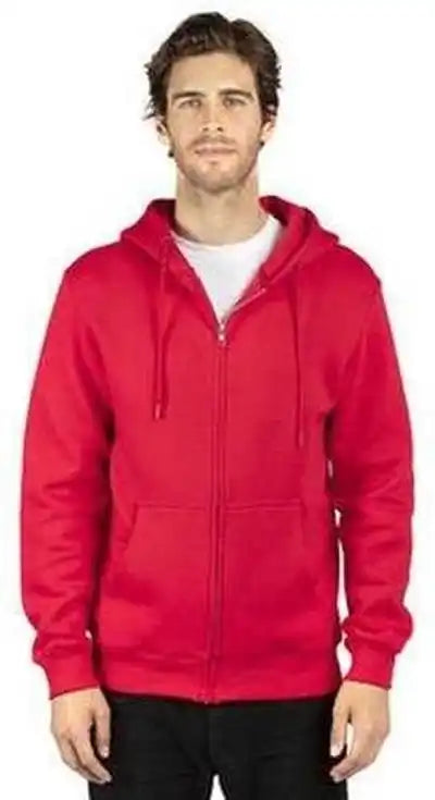 Threadfast Apparel 320z Unisex Ulightimate Fleece Full Zip Hooded Sweatshirt Red