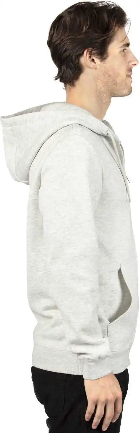 Threadfast Apparel 320z Unisex Ulightimate Fleece Full-zip Hooded Sweatshirt - Oatmeal Heather