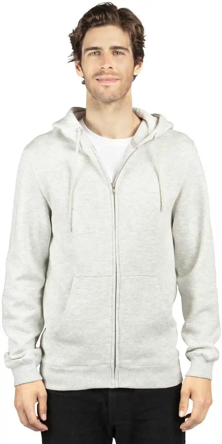 Threadfast Apparel 320z Unisex Ulightimate Fleece Full-zip Hooded Sweatshirt - Oatmeal Heather