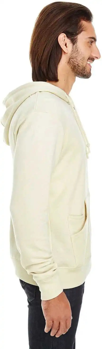 Threadfast Apparel 321z Unisex Triblend French Terry Full Zip Cream