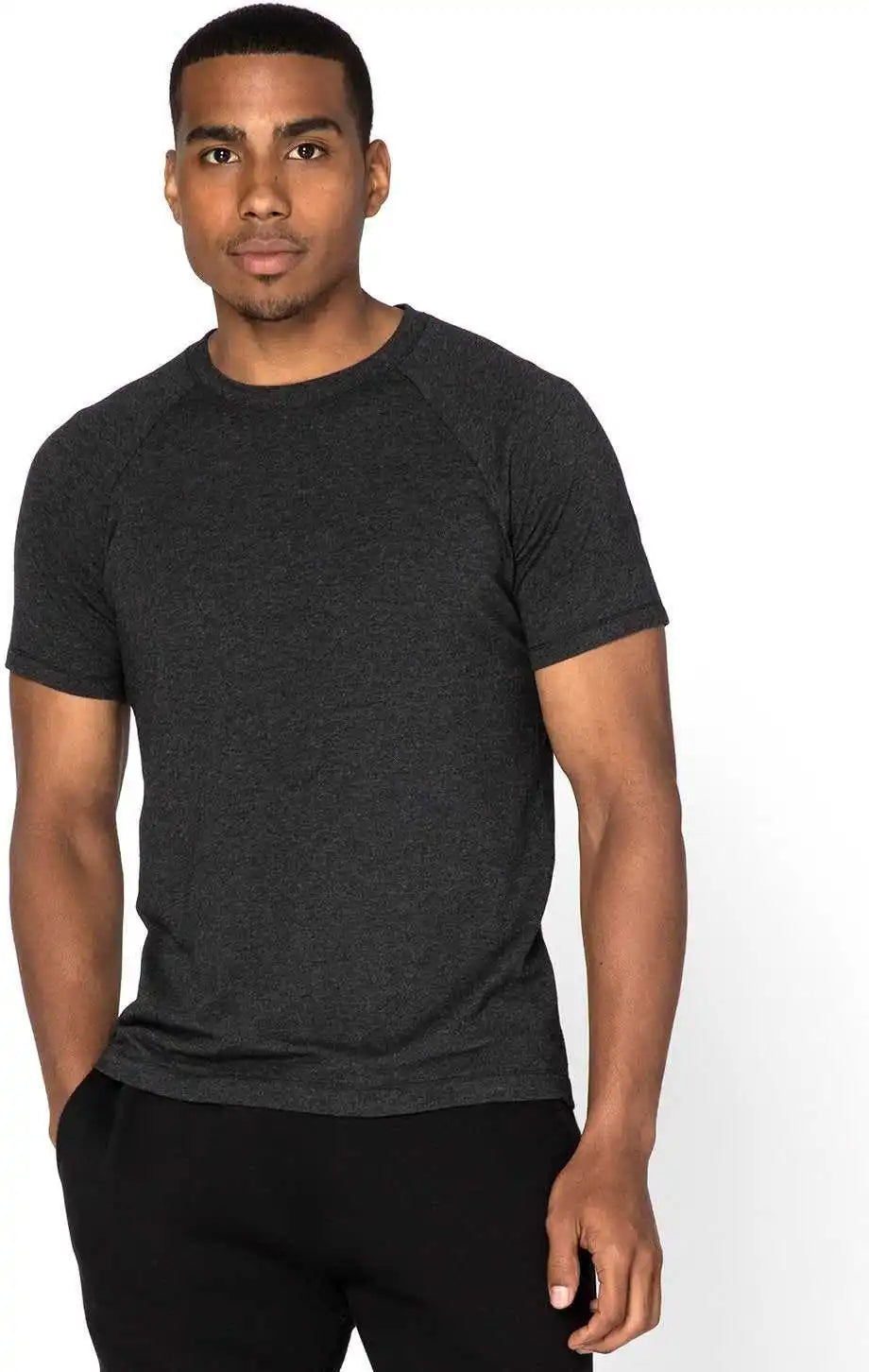 Threadfast Apparel 382r Unisex Impact Raglan T-shirt - Black Heather
