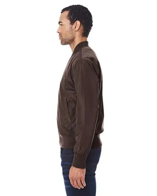 Threadfast Apparel 395j Bomber Jacket - Brown Vegan Leather