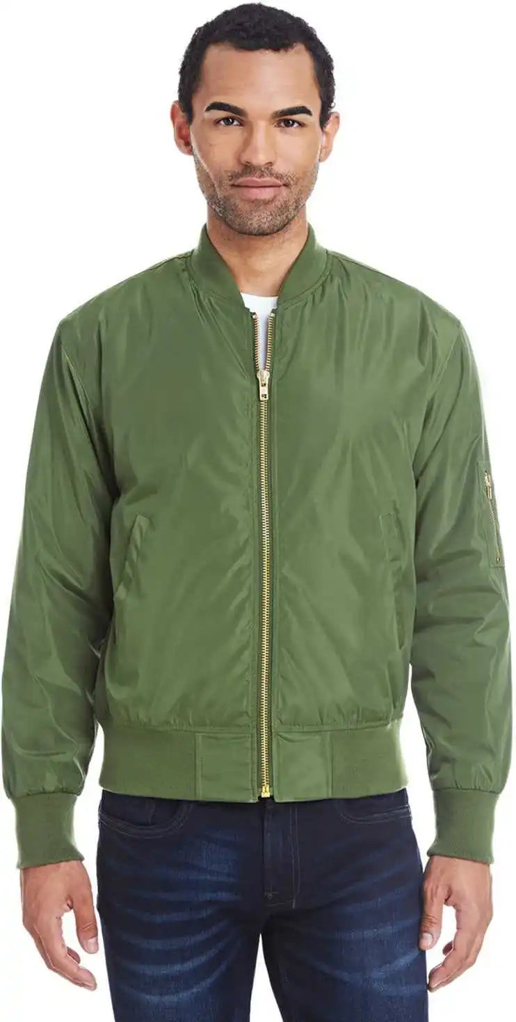 Threadfast Apparel 395j Unisex Bomber Jacket - Army