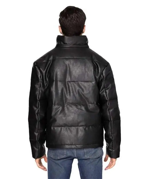 Threadfast Apparel 397j Vegan Leather Puffer Jacket