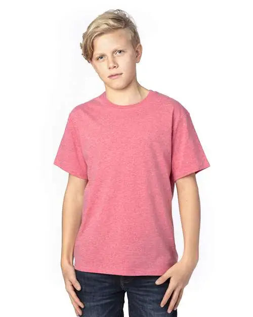 Threadfast Apparel 600at Youth Ultimate Cvc T-shirt - 600a - Red Heather - Xs