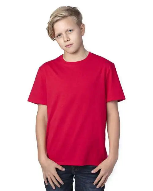 Threadfast Apparel 600at Youth Ultimate Cvc T-shirt - 600a - Red Heather - Xs