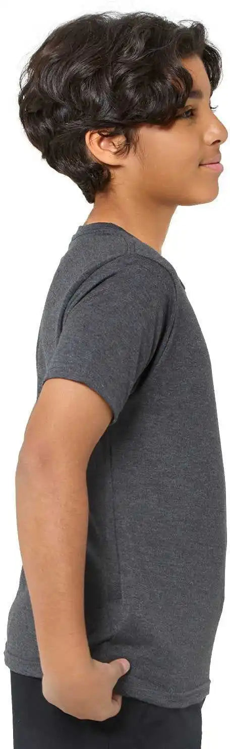 Threadfast Apparel T1001b Youth Epic Cvc t Shirt Heather Black