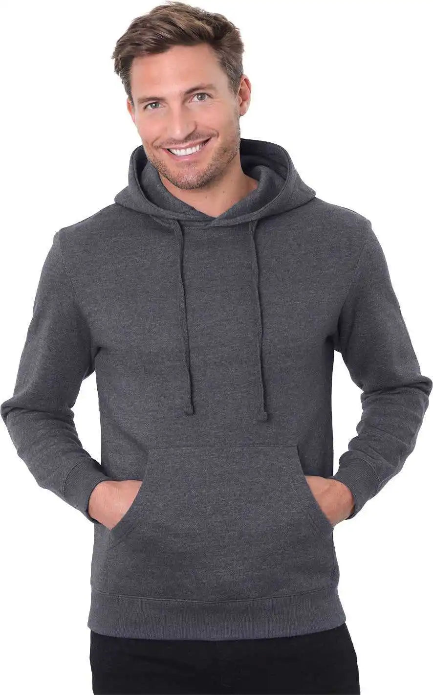 Threadfast Apparel T2000 Unisex Epic Fleece Pullover Hooded Sweatshoirt Heather Drk Grey