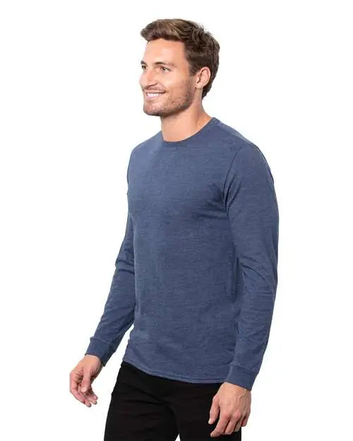 Threadfast Apparel T3001 Epic Cvc Long Sleeve T-shirt - Heather Navy - Heather Navy / Xs
