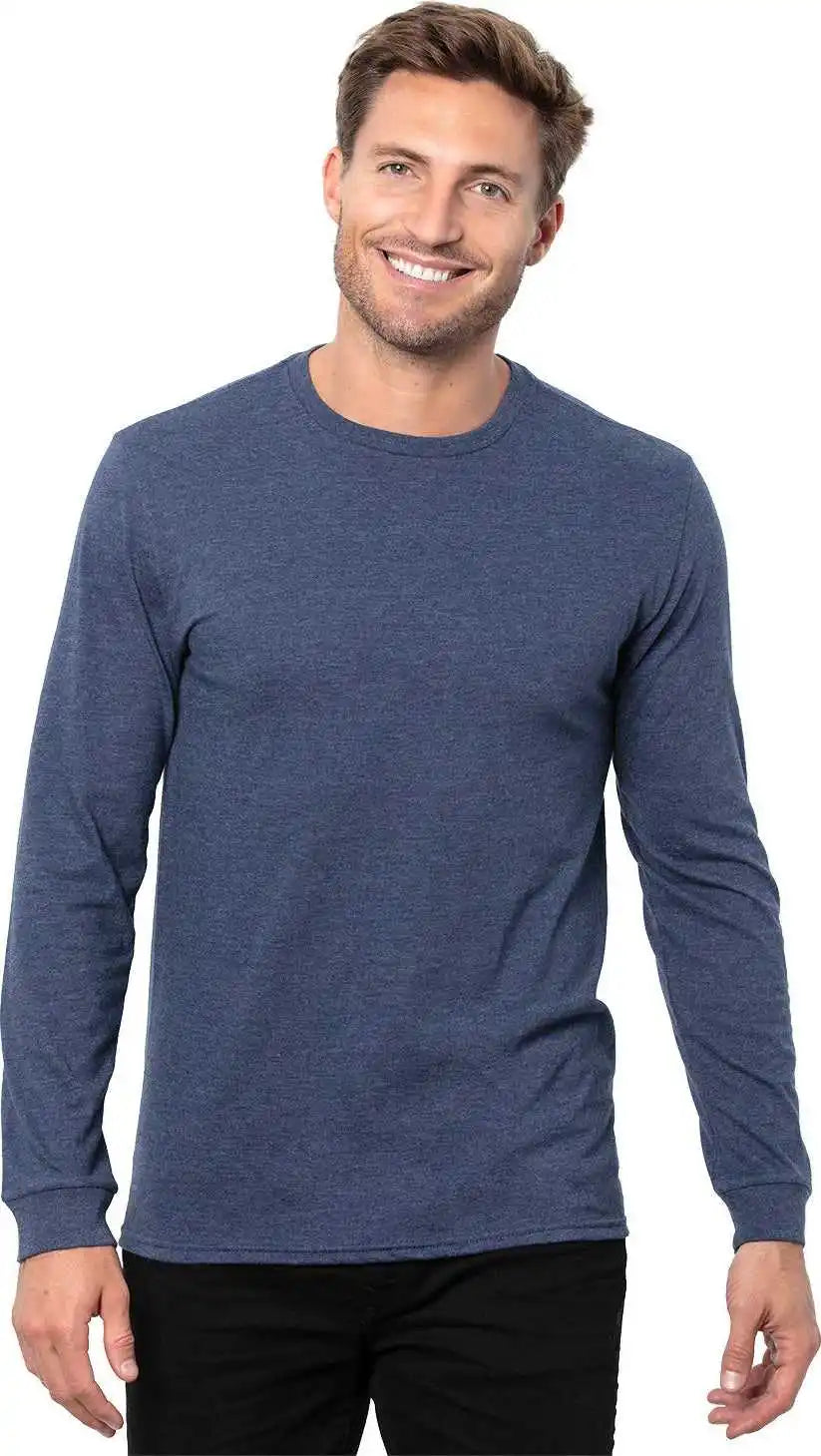 Threadfast Apparel T3001 Epic Unisex Cvc Long Sleeve t Shirt Heather Navy
