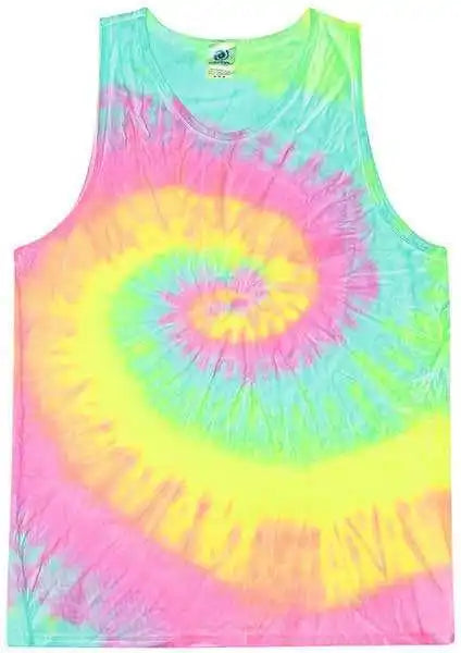 Tie-dye Cd3500 Adult 54 Oz 100% Cotton Tank Top - Minty Rainbow