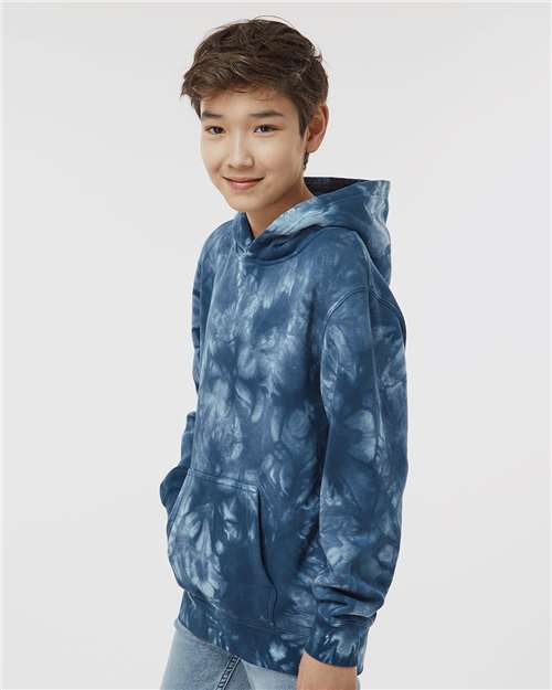 Tie Dye Navy Youth Midweight Tie-Dyed Hooded Sweatshirt - PRM1500TD