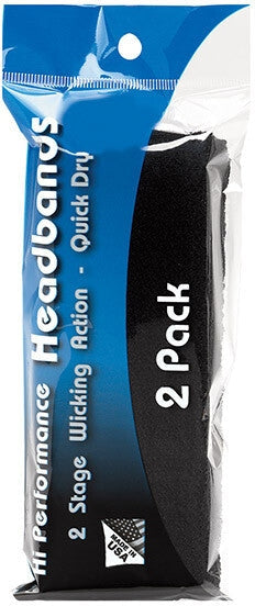 Tourna Hi-performance Headbands(2x) - Black - one Size Fits Most