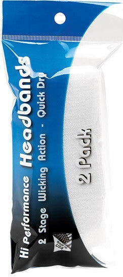 Tourna Hi-performance Headbands(2x) - White - one Size Fits Most