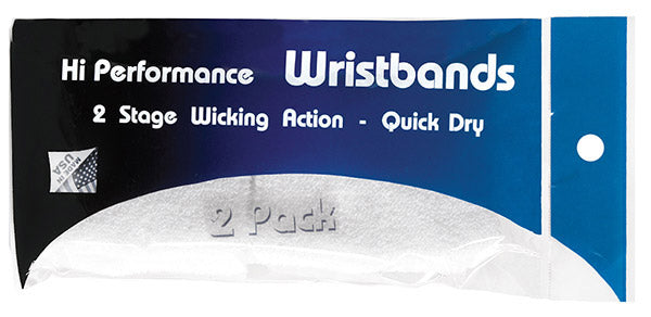 Tourna Hi-performance Wristband (2 Pair) (black) - Wht / Os