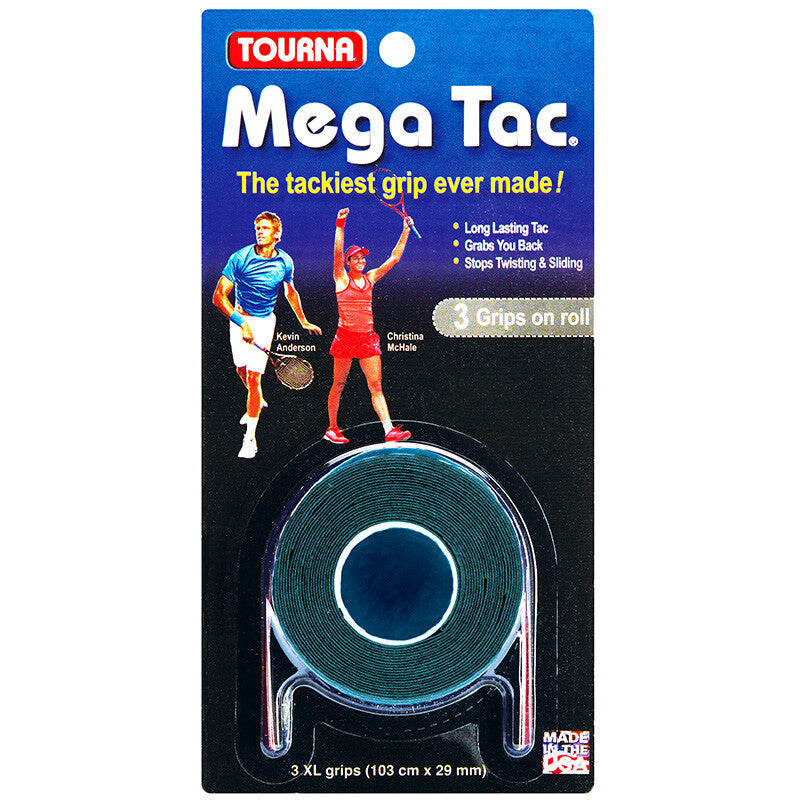 Tourna Mega Tac Overgrip (3x)(black) - Blk / Os