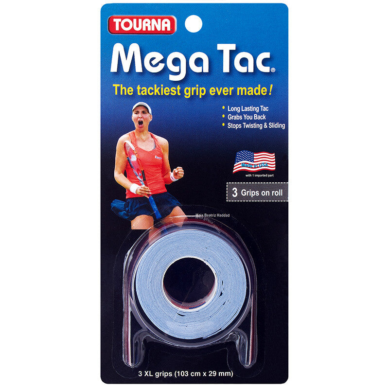 Tourna Mega Tac Overgrip (3x)(black) - Blu / Os