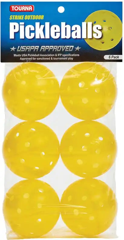 Tourna Outdoor Pickleballs 6x - Yellow