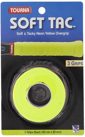 Tourna Soft Tac Overgrip (3x) - Neon Yellow