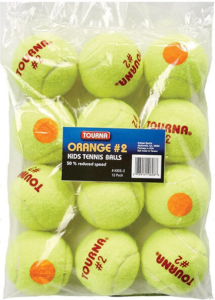 Tourna Stage 2 Orange Dot Tennis Balls (12x) - Yellow
