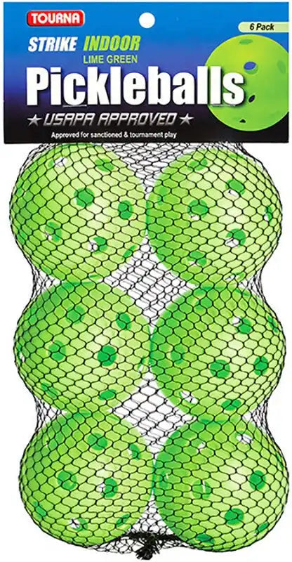 Tourna Strike Indoor Pickleballs 6x Lime