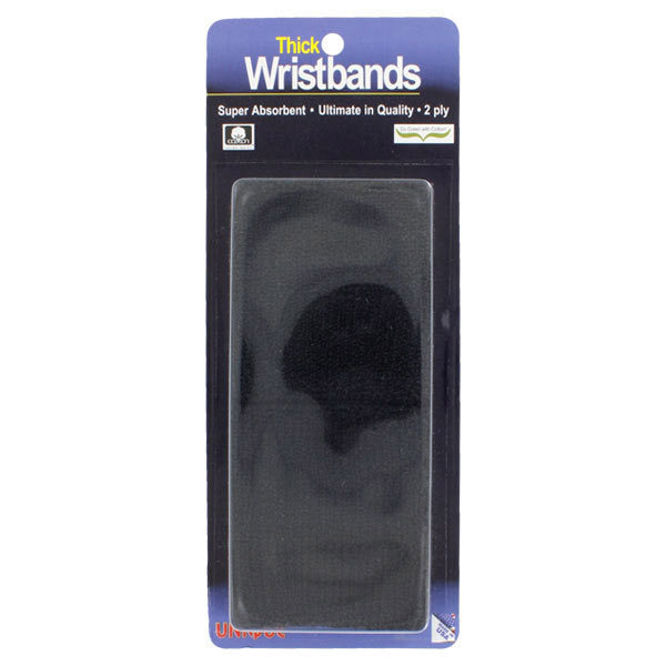 Tourna Super Thick Wristbands (2x) (black) - Blk / Os