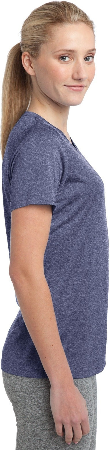 Tr Navy Hthr Sport-Tek Women's Heather Contender Scoop Neck Tee. LST360