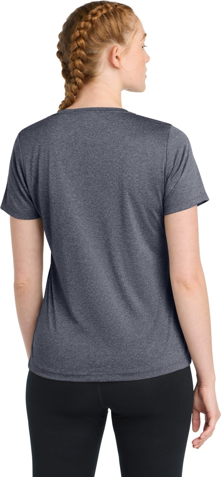 Tr Navy Hthr Sport-Tek Women's Heather Contender Scoop Neck Tee. LST360