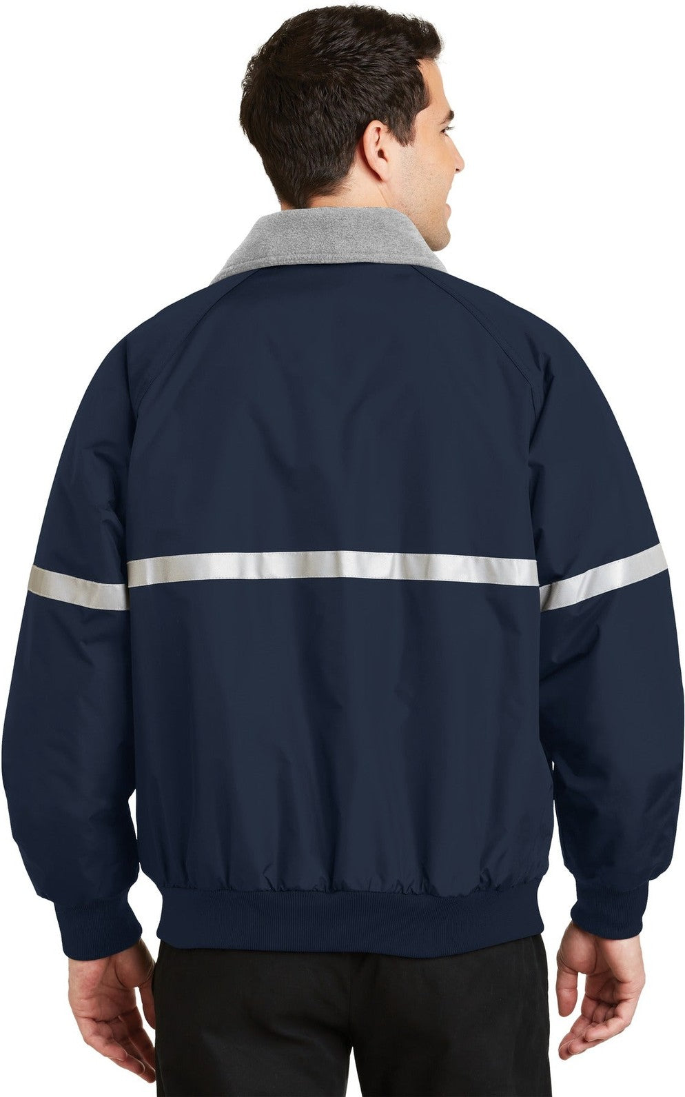 Tr Ny/Gry/Refl Port Authority Challenger Jacket with Reflective Taping J754R